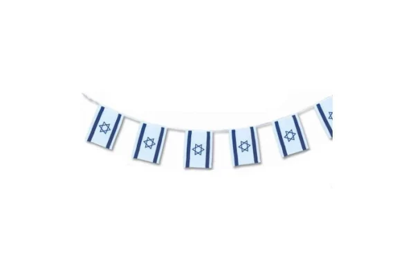 שרשרת 6 דגל ישראל לתליה 21X14 סמ