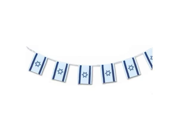 שרשרת 6 דגל ישראל לתליה 21X14 סמ