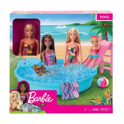 בובת ברבי כולל בריכה - Barbie pool set