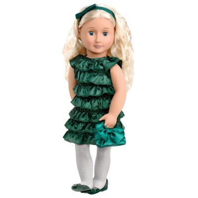 בובה אמריקאית שמלה ירוקה