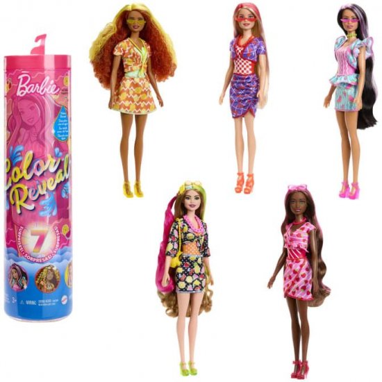 ברבי צבעים מסתוריים מסדרת פירות מתוקים מבית Mattel - בובה אקראית אחת