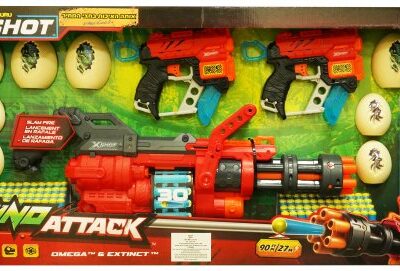 קומבו Dino Attack רובה Omega וזוג אקדחי Zuru X-Shot Dino Attack Extinct