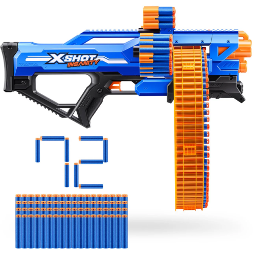 רובה חצים - Zuru X-Shot Insanity - Mad Mega Barrel - כולל 72 חצים