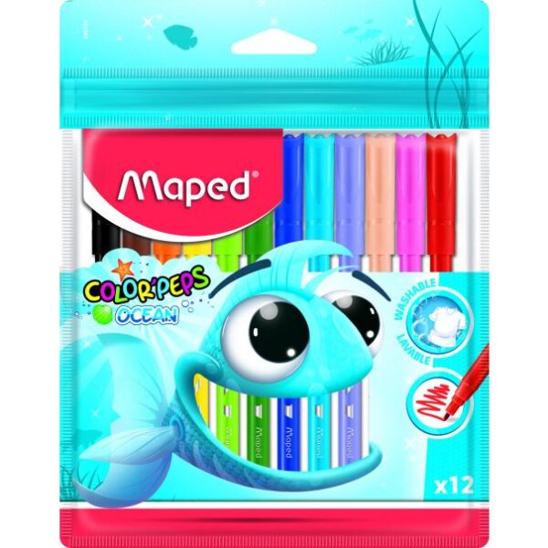 טוש רחיץ דק OCEAN חב-12 MAPED